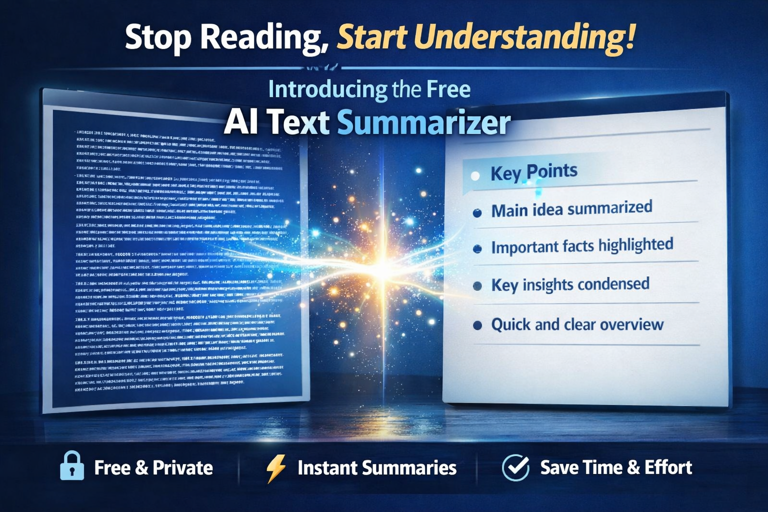 Stop Reading, Start Understanding: Introducing the Free AI Text Summarizer
